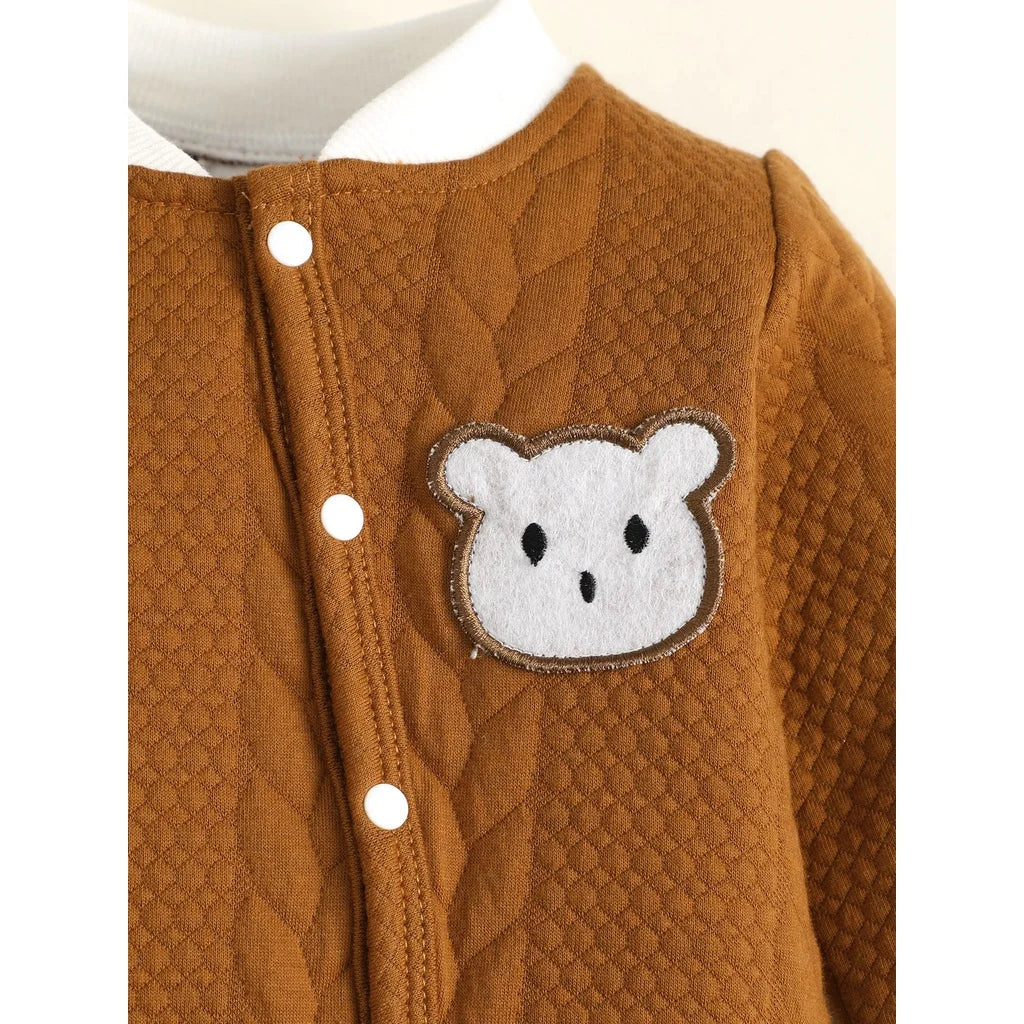 0-6 Months Newborn Baby Boy Clothes Baby Girl Romper Bear Knitted Long Sleeves Bodysuit Infant Baby Boy Jumpsuit Outfit