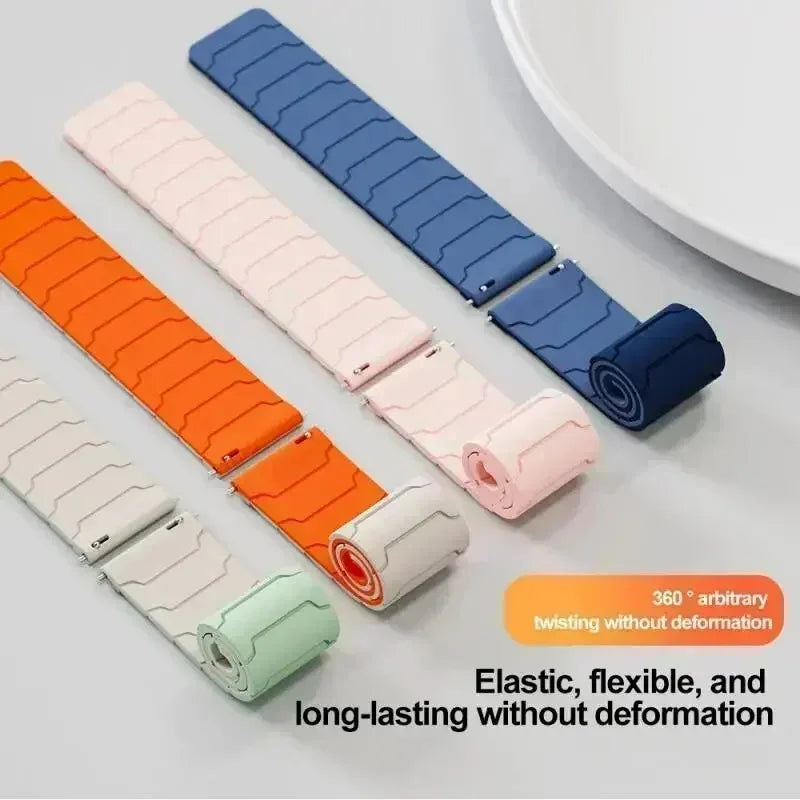18mm 20mm 22mm Silicone Magnetic Strap for Garmin Forerunner 170 70 570 55 265 255/Active 6 5 Bracelet Venu 4 41/45mm Watchband
