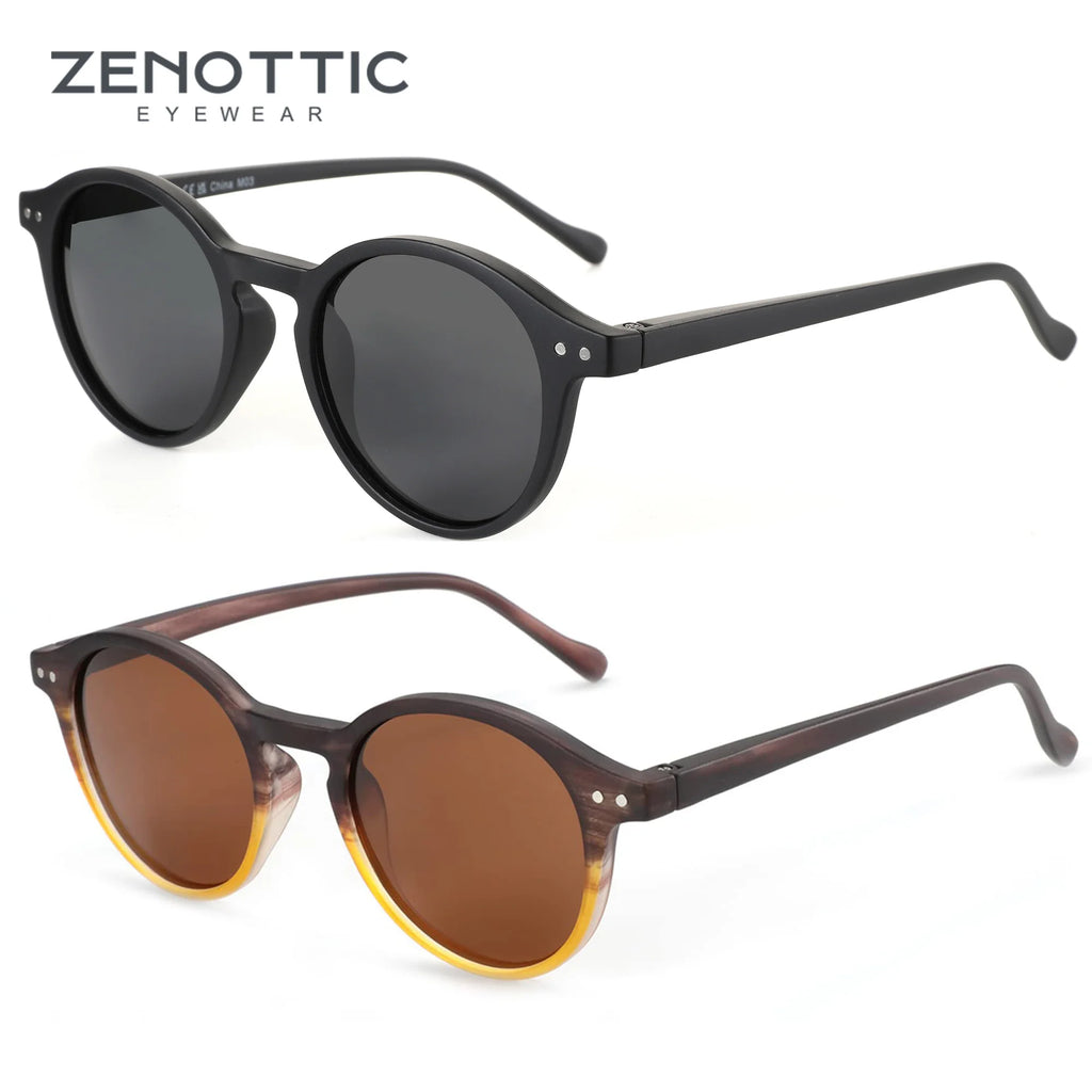 ZENOTTIC Retro Polarized Sunglasses 2026 2025 Men Women Vintage Small Round Frame Sun Glasses Polarized Lens UV400 Goggles Shade