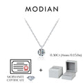 MODIAN 0.1CT/0.3CT/0.5CT VVS1 Clarity Moissanite 925 Sterling Silver Classic Round Pendant Necklace For Women Fine Jewelry