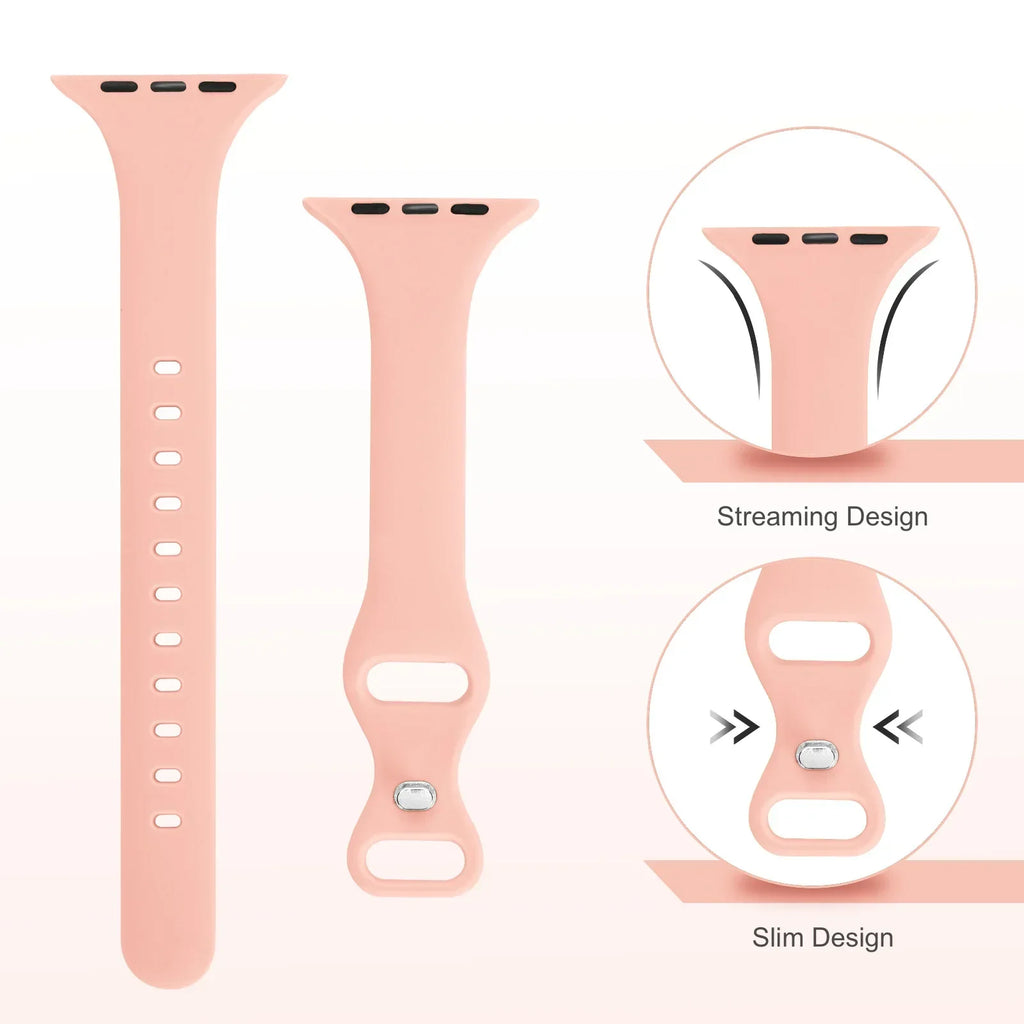 Silicone loop For Apple Watch Band 45mm 44mm 40mm 41mm 49mm Elastic Belt bracelet iWatch series ultra 5/4/3/SE/6/7/8 Strap