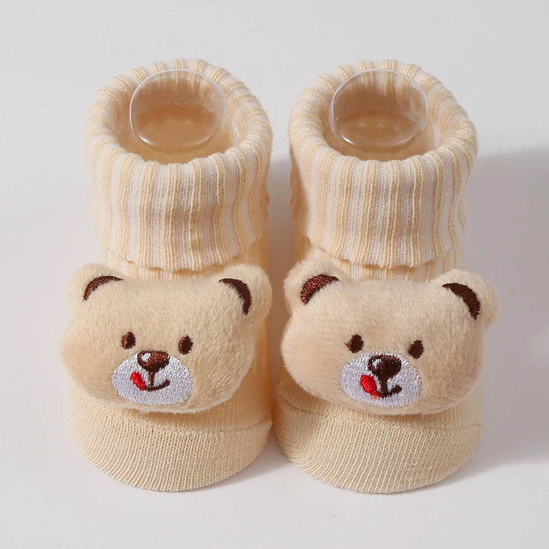 Baby Socks Spring and Autumn Soft Cotton Newborn Baby Socks in The Tube Cartoon 3D Doll Infant Boys Girls Socks 0-6 Months