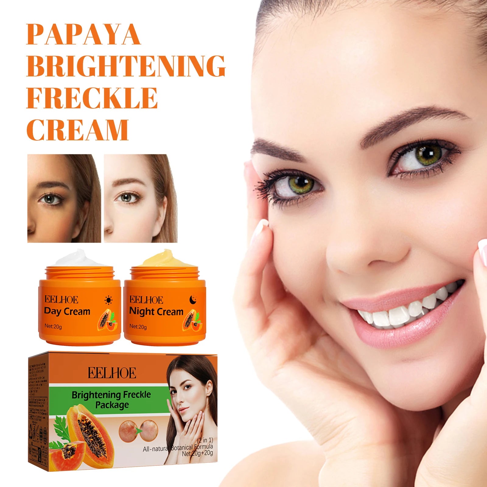 Papaya Brightening Cream, Dark Spot Care & Even Tone Moisturizer, Daily Nourishing Face Cream