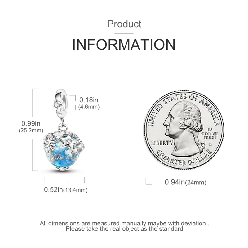 S925 Silver Plated Devil's Eye Guardian Palm Safety Chain Charms Pendants Fit Original Bracelets Fine DIY Birthday Jewelry Gifts