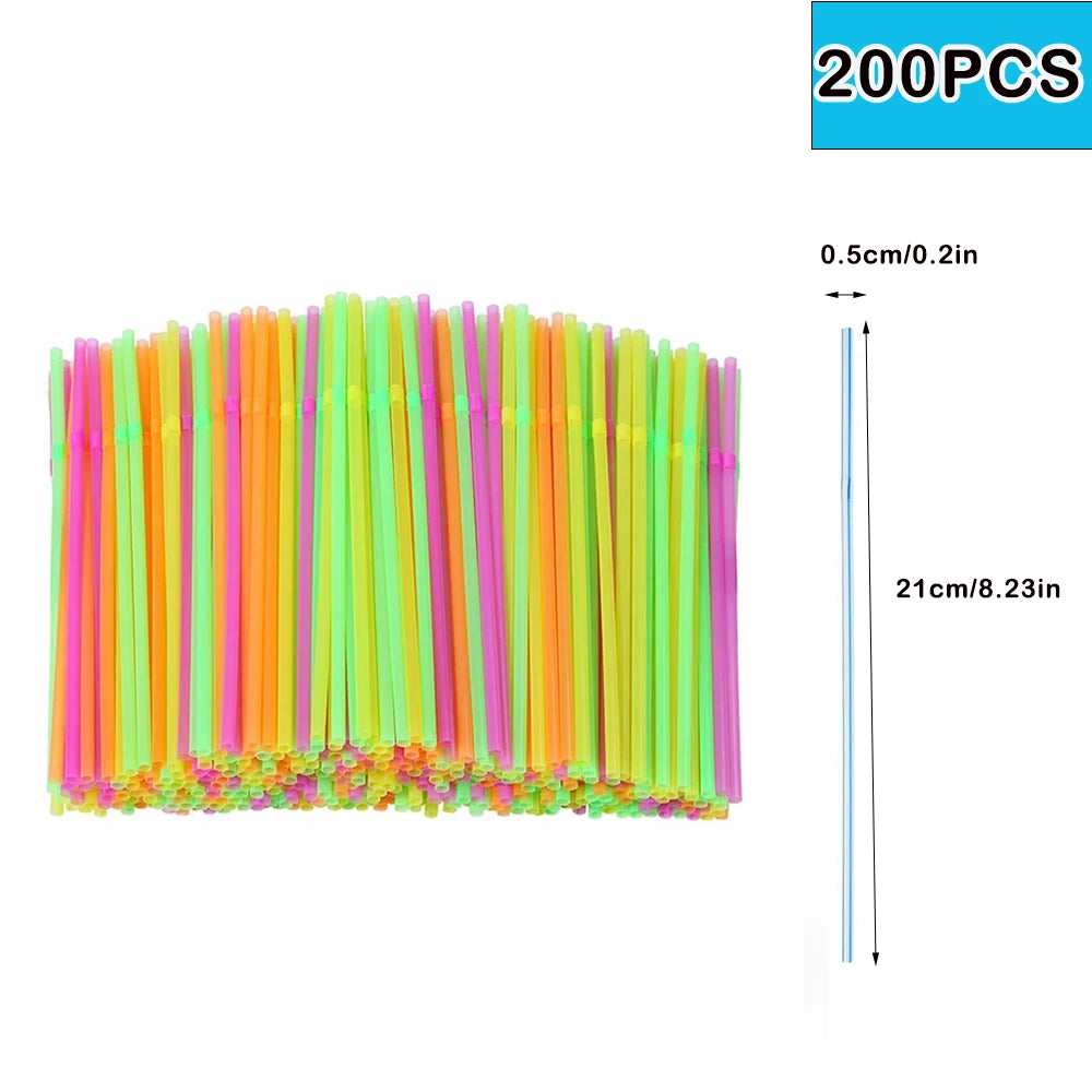 50-3000Pcs Multicolor Drinking Straws Rietjes Milk Tea Bar Party Wedding Kitchen Home Accessories Beverage Straw Wholesale