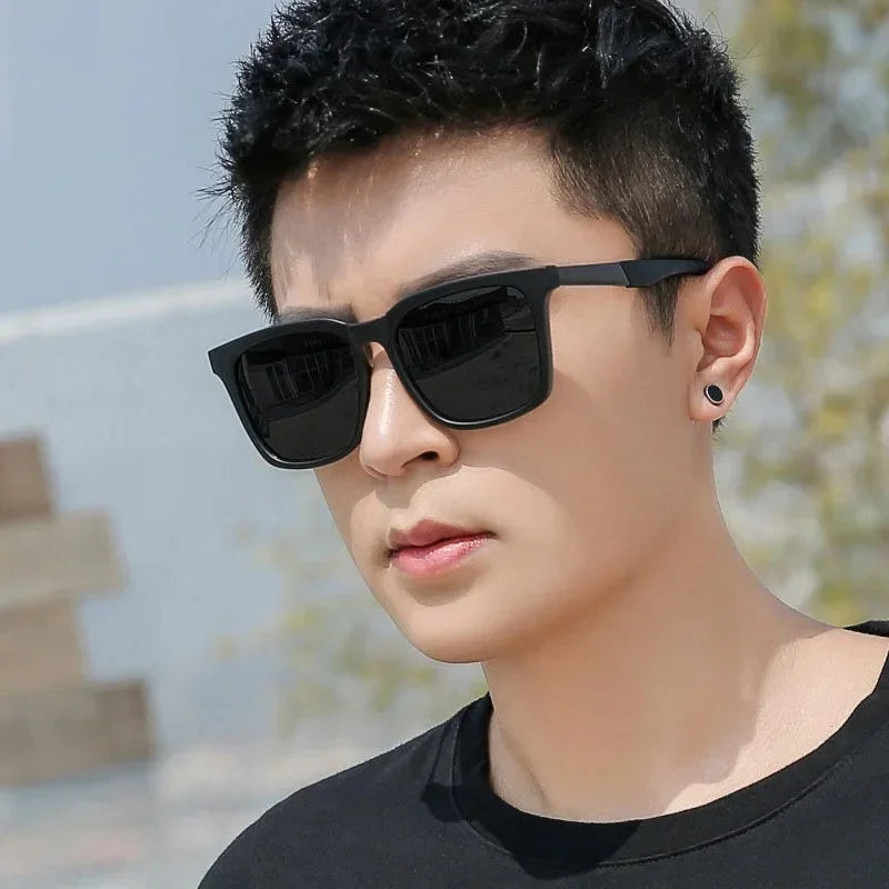 Retro Sunglasses For Men Korean Style Outdoor Square Sunglasses Driving Mercury Women Sunscreen Glasses Lens UV400