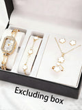 Exquisite temperament, versatile and high-end women's watch square bracelet watch set