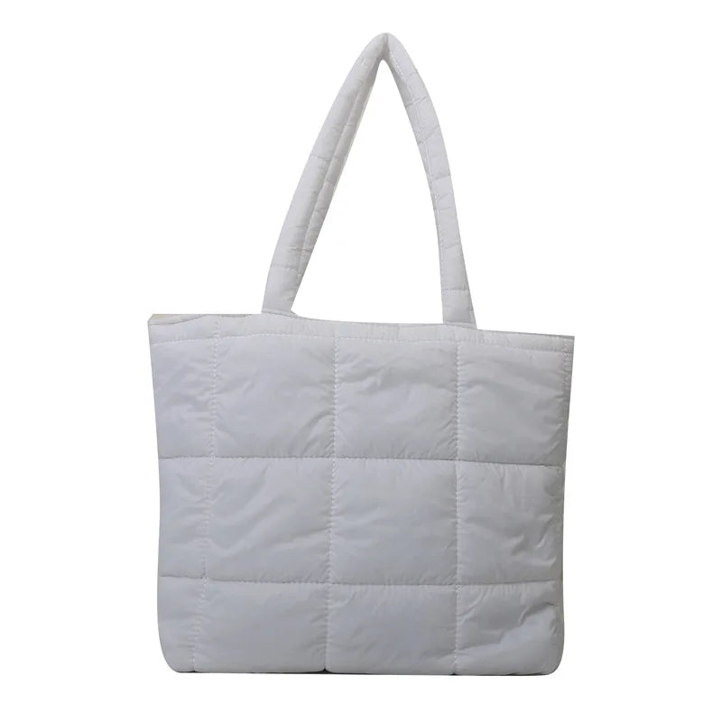 Winter Padded Shoulder Bag for Women Large Capacity Top HandleBag Winter Quilted Cloud Handbag Shopping Bags Bolsas Para Mujeres