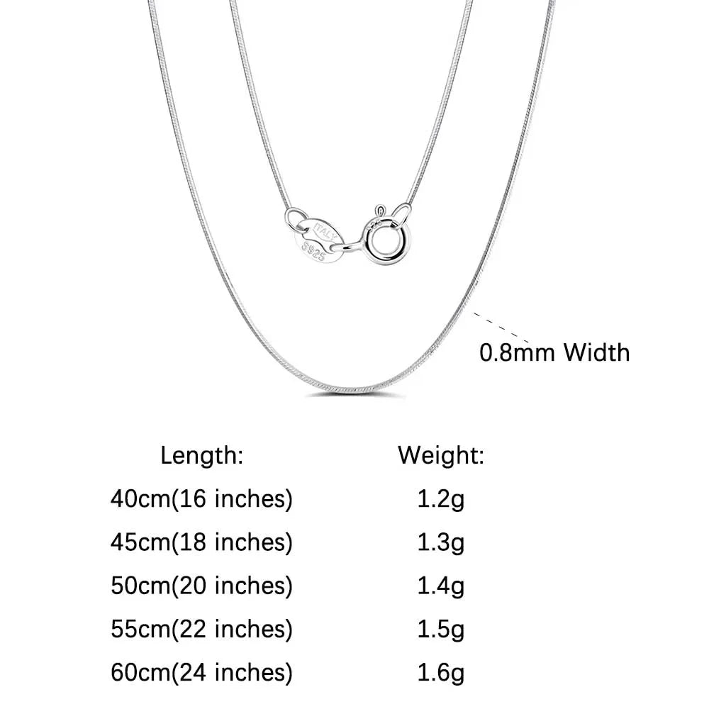 ORSA JEWELS 100% 925 Sterling Silver Link Chain Necklaces Minimalism Snake/Paperclip/Box/Figaro/Chopin/Cuban Chains 40-60cm