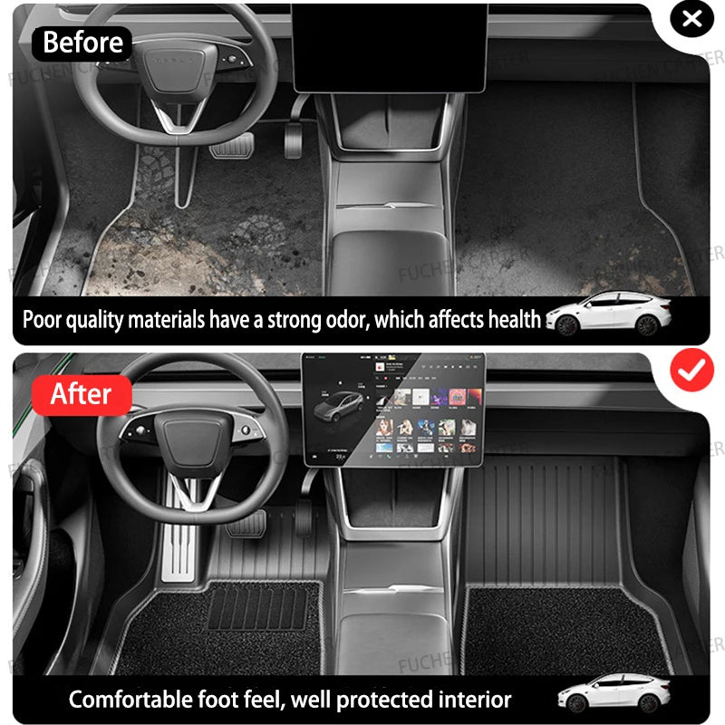 Car Floor Mats for Tesla NEW Model YL 2026 Car Four Seasons Waterproof Non-slip Floor Mat Trunk Mat TPE Special Car Accessories