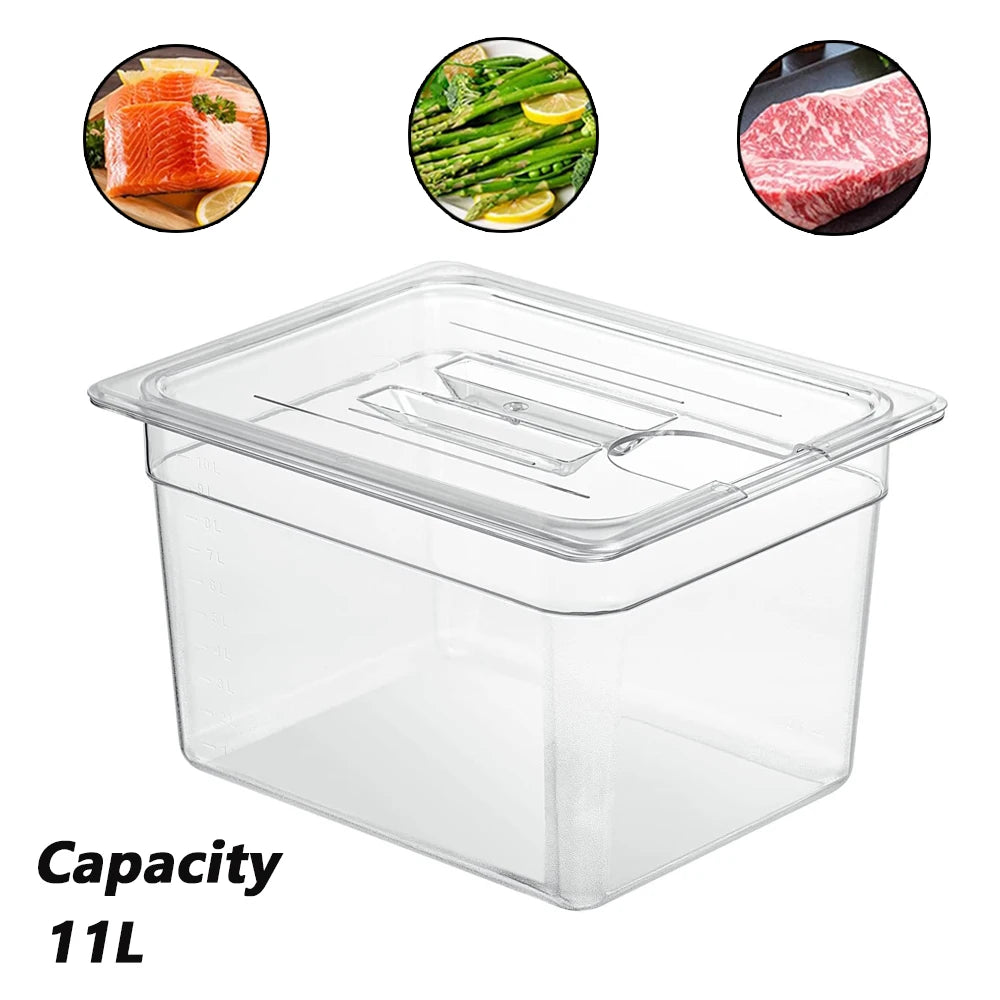 11L Sous Vide Slow Stew Pot Cookware Container For Submerged Circulation Sous Vide Accessories For Low-Temperature