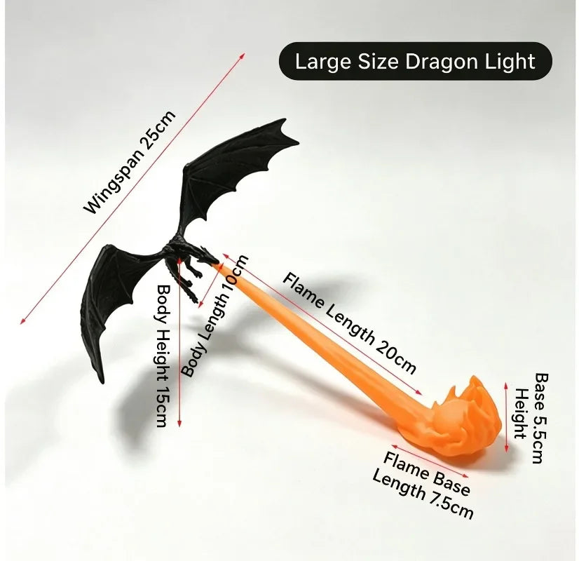 Fire-Breathing Dragon LED Light 3D-Printed Flying Dragon Desktop Decorative Lighting, Bedroom Ornament, Halloween Birthday Gift