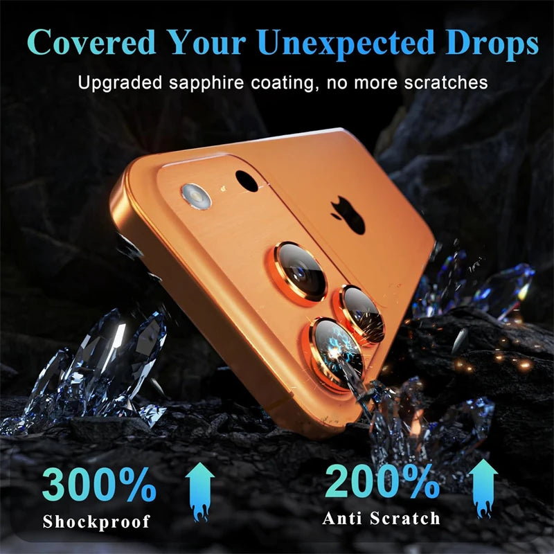 Orange Metal Glass Camera Ziai Protector For IPhone 17 Air 16 15 14 13 Pro Max Plus 17Air 16Pro 17Pro I17 IPones Ring Lens Cover