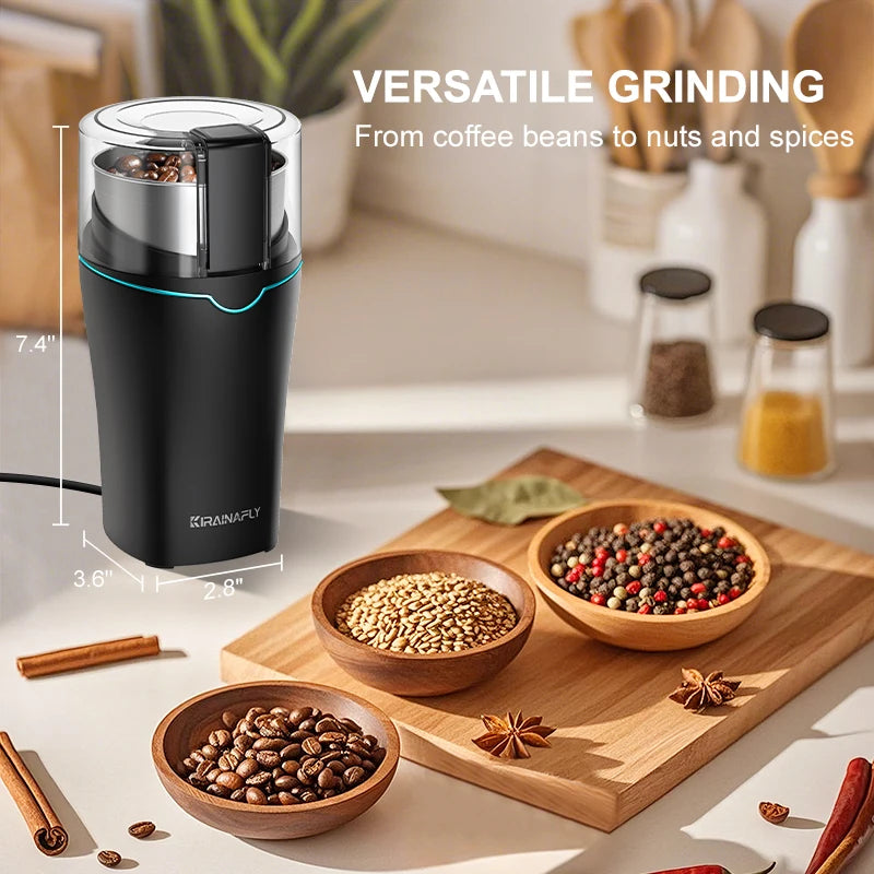 Coffee Grinder with Removable Stainless Steel Cup Electric Coffee Beans Grinder Household Coffee Mill for Spices Herb Nuts,300W