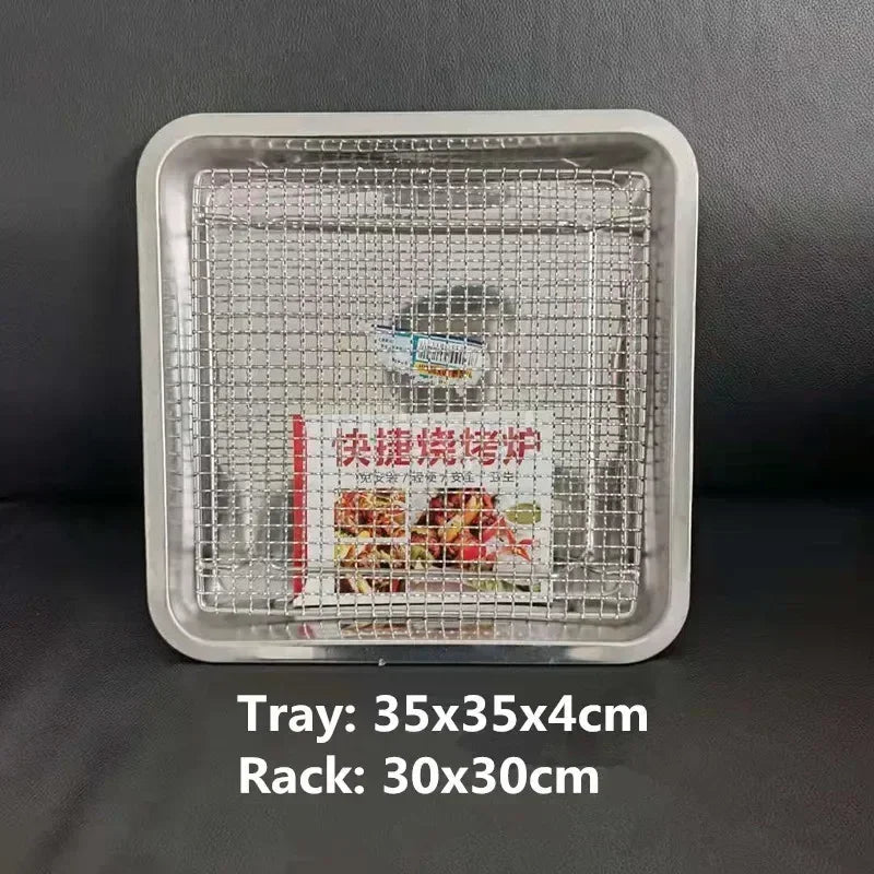 square bbq net rack meshes stainless steel 304 BBQ grill Mesh Rectangular Baking rack with Foot leg Drainage Cake Drying Frame