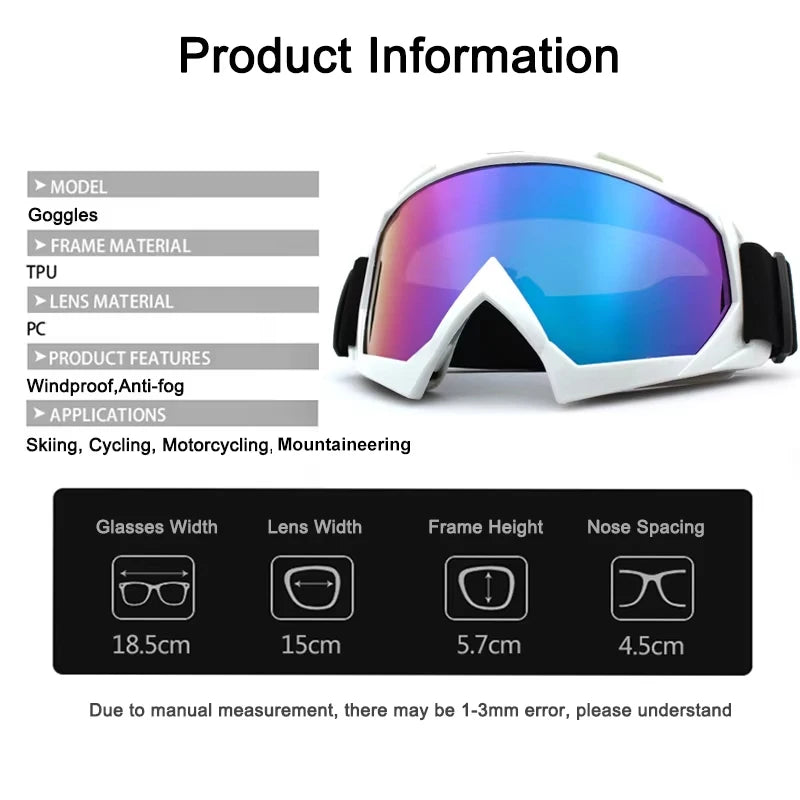 Skiing Goggles Windproof Cycling Motorcycle Goggles Winter Anti-Fog Snowboard Ski Glasses Women Men Ski Mask Goggle Sunglasses