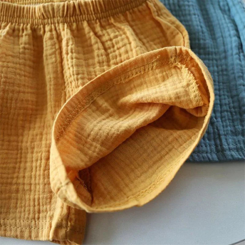 Baby Cotton Linen Shorts Summer New Children's Solid color Short Pant Boys Girls Thin Short Pants Girls Boy Clothing