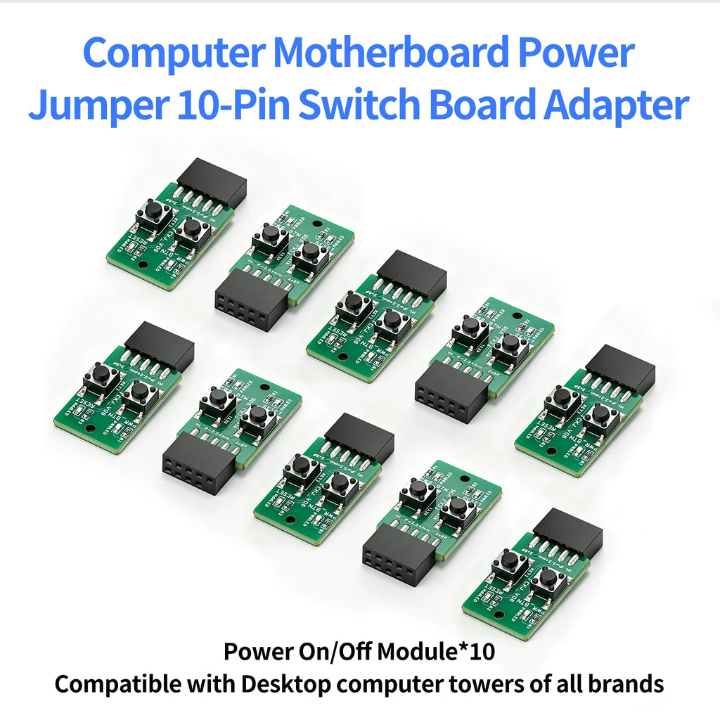 2x5-Pin to Reset Power ON/OFF Motherboard Power Switch Board LED Indicator Tester for Desktop PC Computer Server Repair DIY