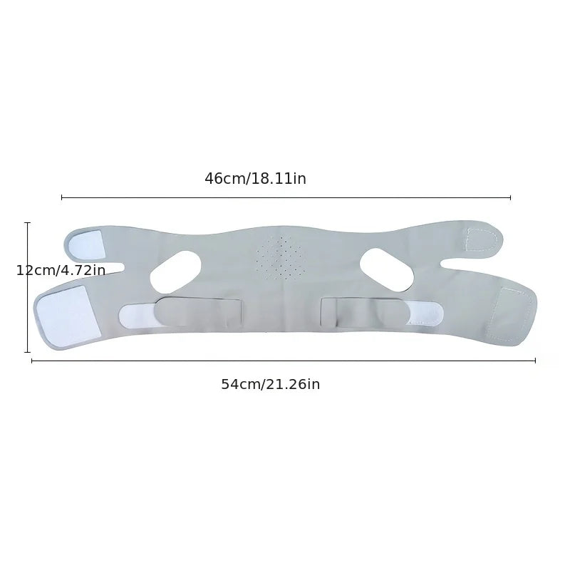 Graphene V-Shape Face Lift Band - Adjustable Double Chin Reducer, Breathable Reusable Facial Strap for Men & Women (5-Size Fit)
