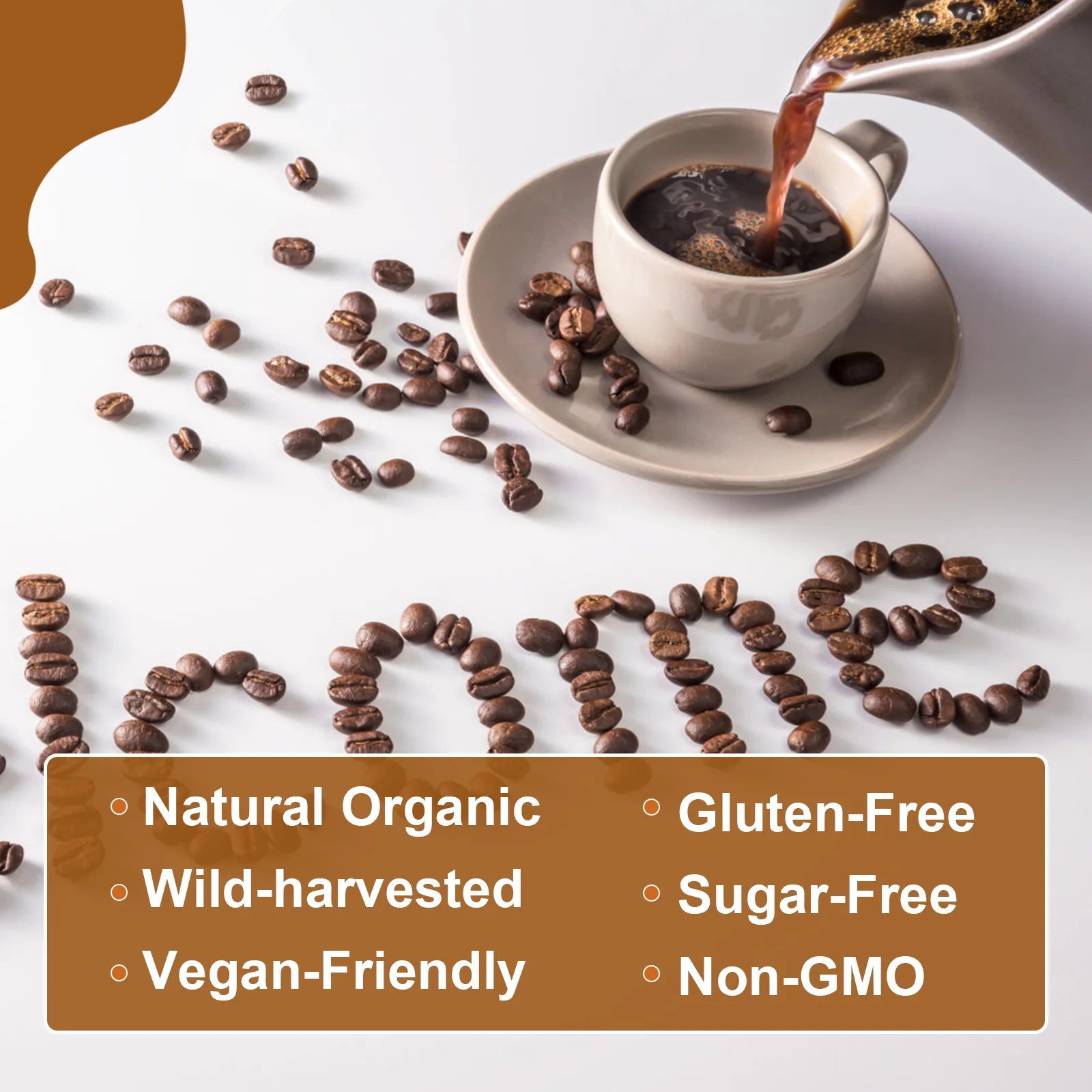 BWEORTHS 70/120/250G Mushroom Coffee Mixed Reishi&Lion's Mane Mushrooms Support Immunity&Focus Health Boost Memory NO-GMO