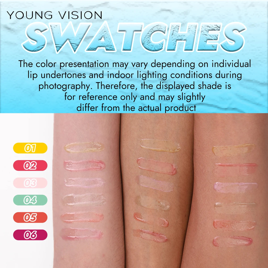 6 packs Fruit Color Changing Lip Glaze moisturizes, brightening, protects lips and fade lip lines lip gloss