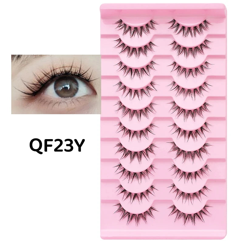 10 Pairs Natural Lashes Manga Full Strip Lashes Makeup Bulk Wholesale Dropshipping Eyelash Extension Lashes Anime False Eyelash