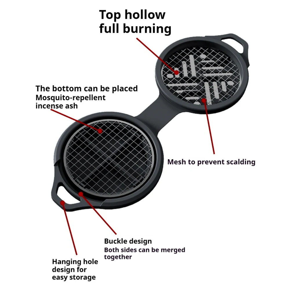 Mosquito Coil Bracket Silicone Mosquito Coil Hanger Portable Mosquito Coil Holder Burner Anti Scald for Camping Hiking