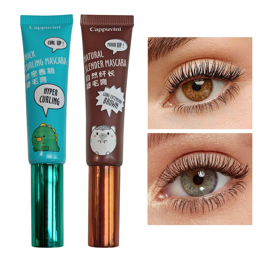 Toothpaste Tube Mascara Waterproof - 12H Long Thick Curled Lengthens Natural Look Smudge-proof Long-lasting Black Lashes
