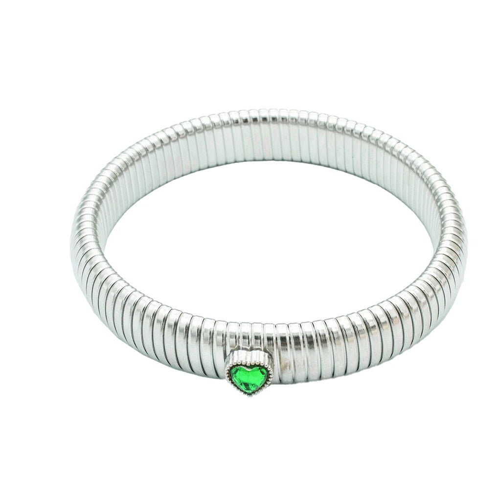 Waterproof Stainless Steel Retro Elasticity Thick Metal Polish Bracelet 18K Gold Plated Trend Fashion Unisex Jewelry Men Women