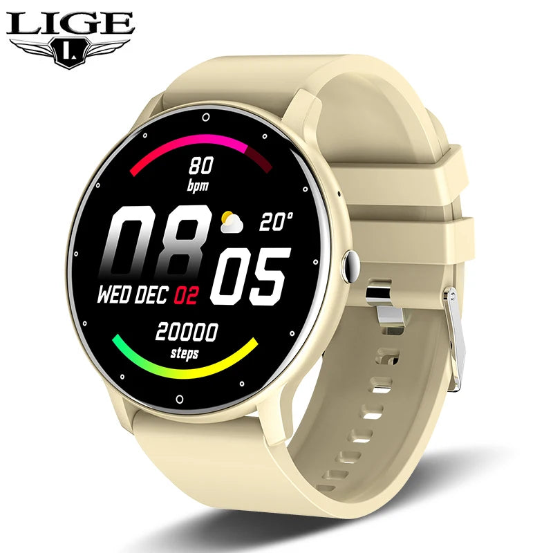 LIGE 2026 New Full Touch Screen Smart Watch IP68 Waterproof Sport Fitness Tracker Bluetooth Call Smartwatch for Men Women