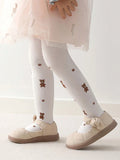 1 Pair of Cute Four-Season Base Pantyhose with Little Bear Patterns for Baby Girls, Suitable for Daily Wear by Girls Aged 1 to 12