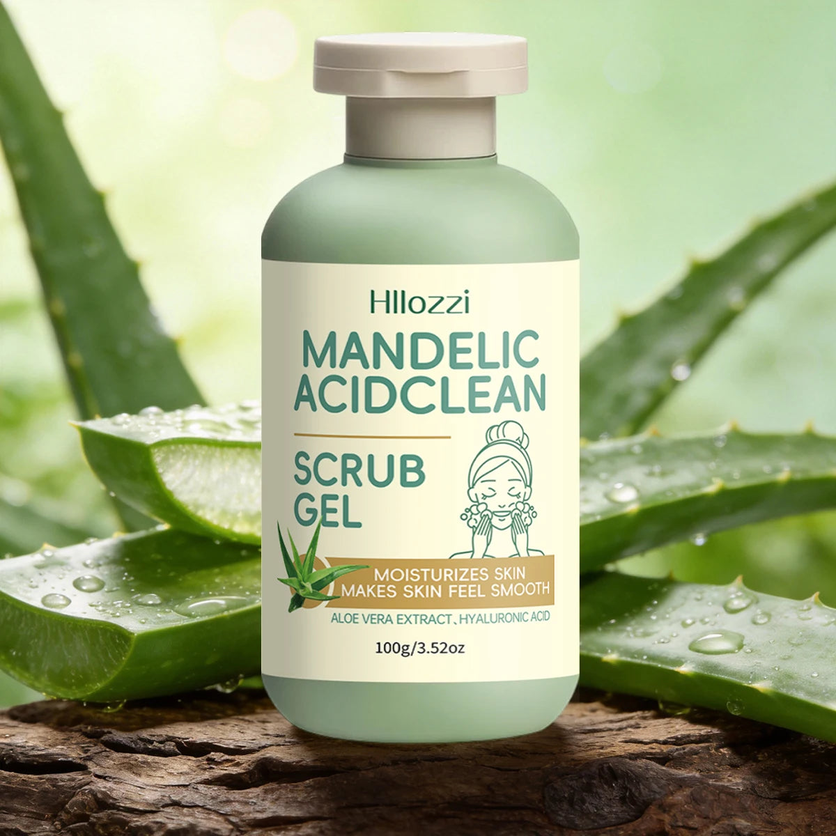 Mandelic acid cleansing and exfoliating gel deeply cleanses, gently cares for the skin, and removes surface dirt.