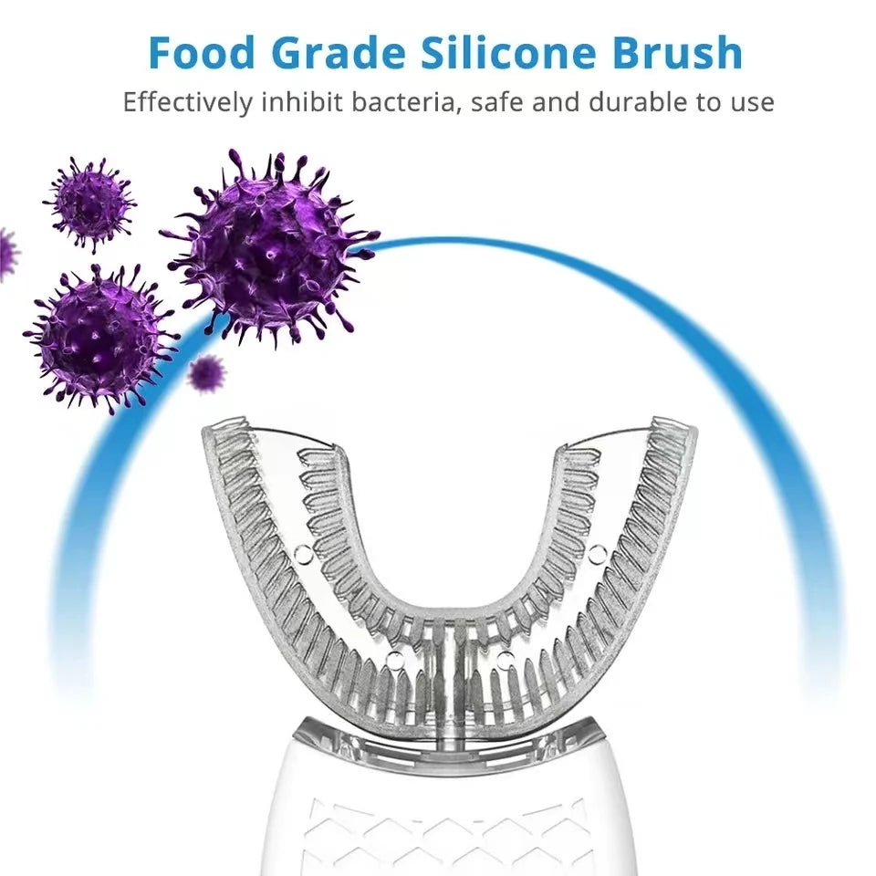 Sonic Automatic Electric Toothbrush For AdultUShaped 360 Degree Toothbrush USB RechargeableTeeth Cleaning & Whitening Brush