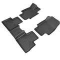 Car floor mats suitable for Toyota RAV4 (not for Hybrid or Prime) 2019–2024, 3-piece inserts for the front and second row, weatherproof custom-fit car floor mats made of TPE black