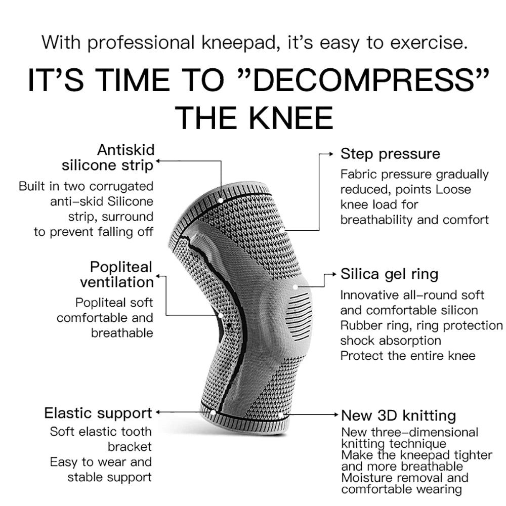 Double Compression Knee Sleeve Support for Knee Pain Sports Running Gym Joint Pain Relief Meniscus Tear Injury Recovery