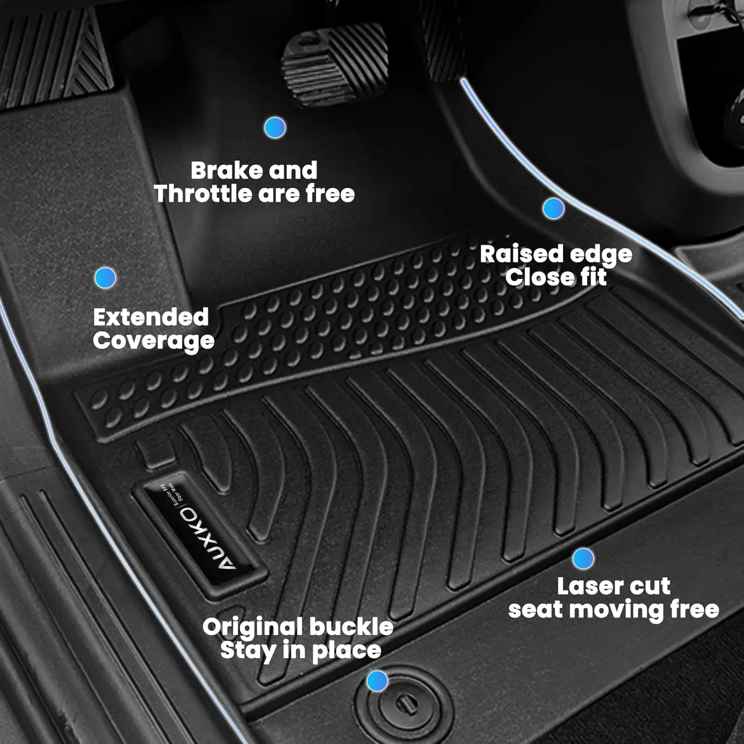 All Weather Cargo Liner Fit for Honda CRV 2023-2026 Non Hybrid with TPE Rubber Odorless Anti-Slip Mat Black