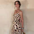 Retro Polka Dot Sexy Camisole Low Neck Vest Slim Fit High Waist Skirt Birthday Party Daily Commuting Sexy Long Skirt