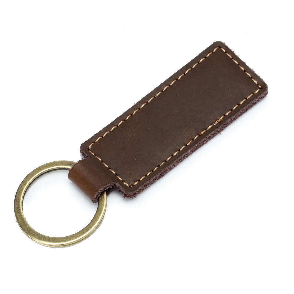 Free Customized Fashion Women Genuine Leather Keychain Vintage Creative Pendant Handmade Small Gift DIY Present Car Key Chain