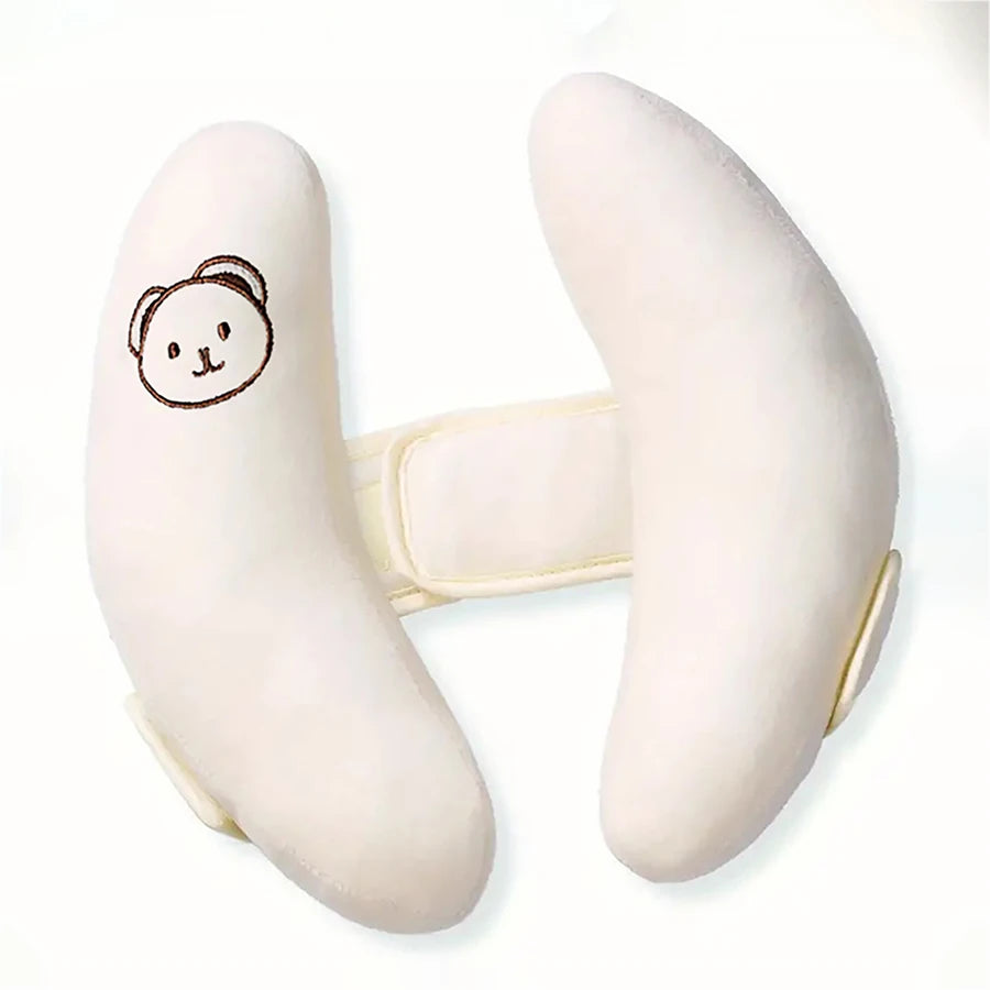1Pc Car Seat Headrest Pillow. Baby H-Shaped Neck Pillow, Soft and Fluffy Head Support, Adjustable Velcro Design, Suitable for Car Seats, a Must-Have Item for Baby Strollers