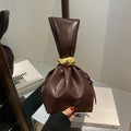 New Mini PU Leather Underarm Pleated Bag For Women Fashion Designer Female Retro Shoulder Bag Handbags And Purses