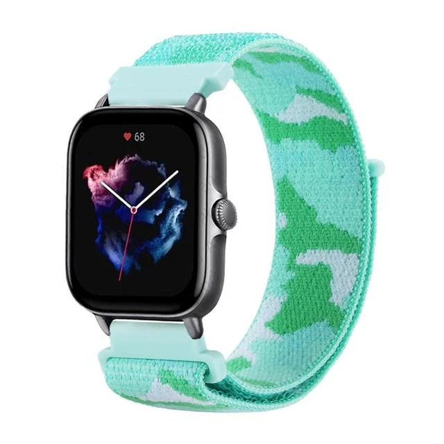20mm 22mm Nylon Loop Strap for Amazfit GTR 47mm/GTR4 3 Pro/GTS 4 mini/3 Bracelet for Amazfit Balance 3 2/bip 5 6 Max/Stratos 2 3