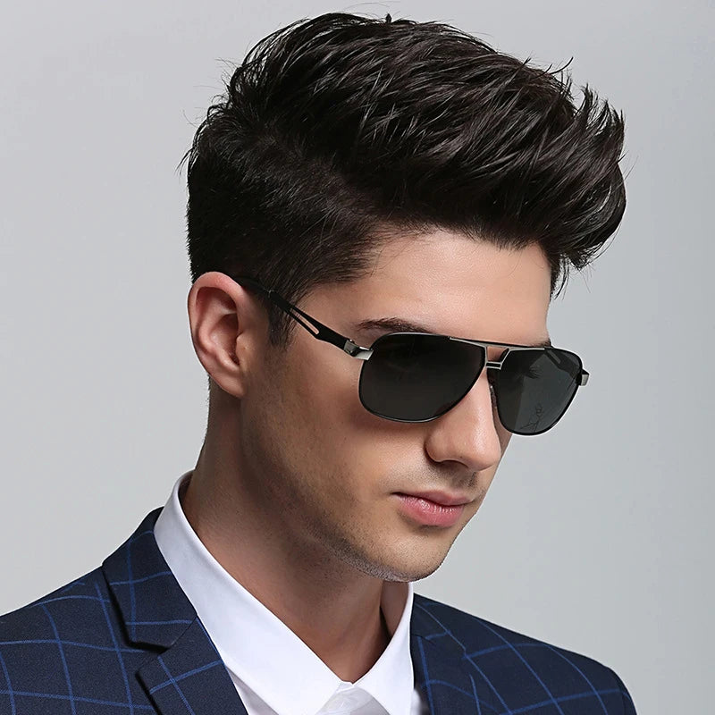 2023 New Square Photochromic Polarized Sunglasses Men Change Color Sun Glasses Chameleon Anti-glare Driving Oculos De Sol