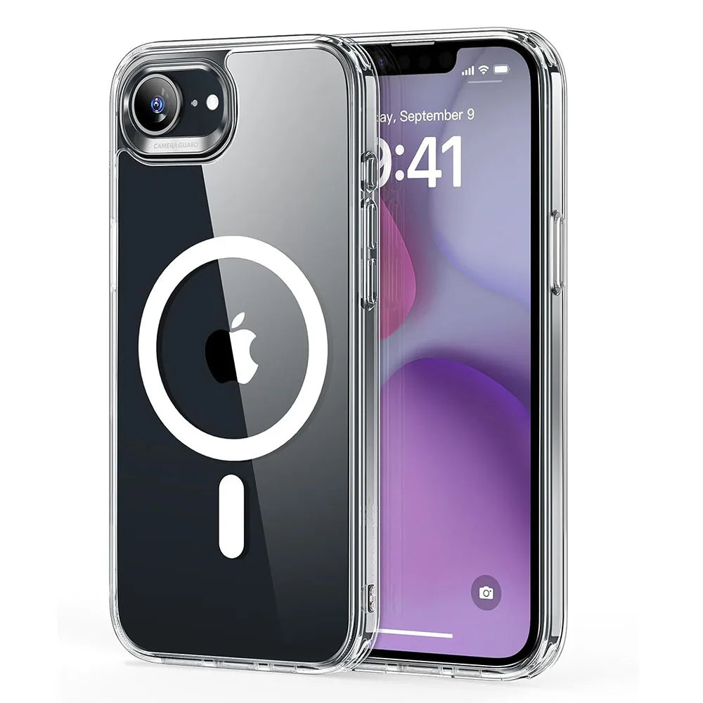 Strong Magnetic Magsafe Case For iPhone 16e 16 15 14 13 12 11 Pro Max Plus Mini Hybrid Hard Clear Silicone Back Shell Cover