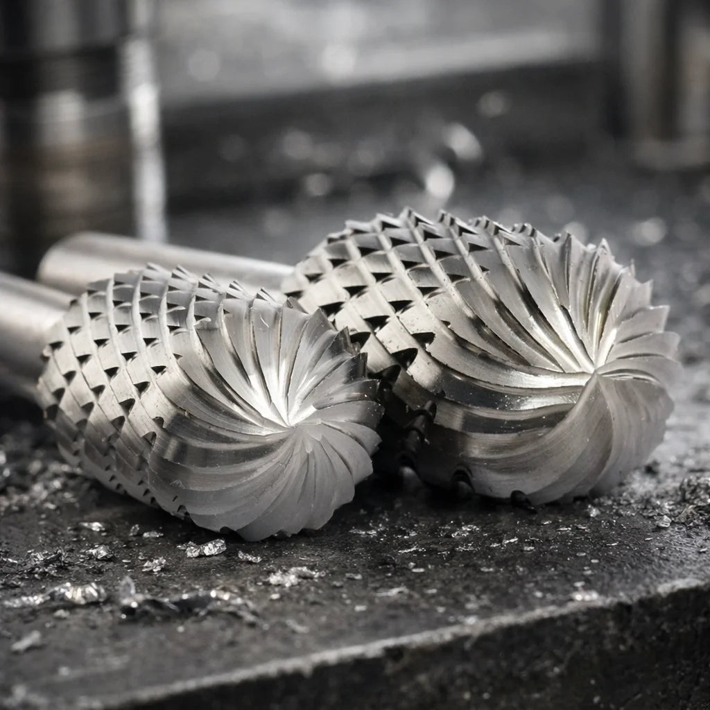 Tungsten Carbide Rotary Burr Grinding Head Ball Nose Cylinder Shank Metal Grinding Tool for Polishing Deburring and Shaping Jobs
