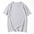 Men's Solid Color Round Neck Cotton Short Sleeved T-shirt Summer Comfortable Top