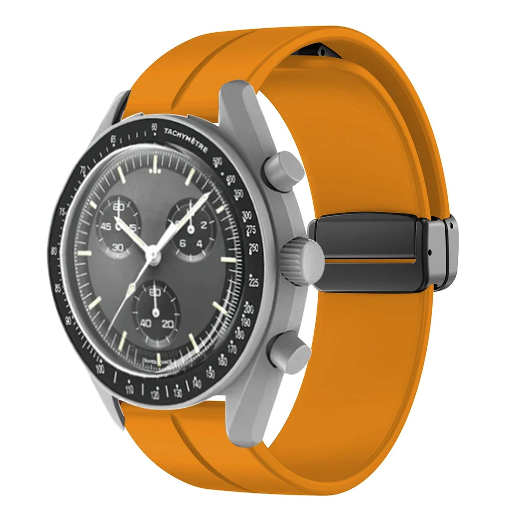 Silicone Strap For Omega X Swatch Joint MoonSwatch Planet Watch Band Metal Magnetic Buckle Wristband Replacement Bracelet Correa