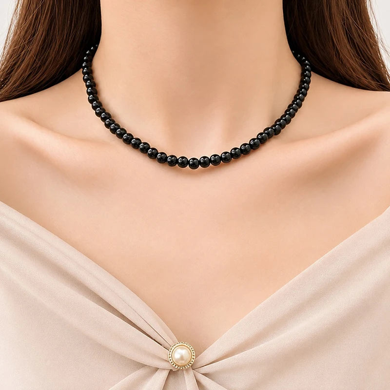 Classic Elegant White Pearl Chokers Necklace For Women Men Wedding Banquet Necklaces Vintage Beads Handmade Jewelry Party Gift
