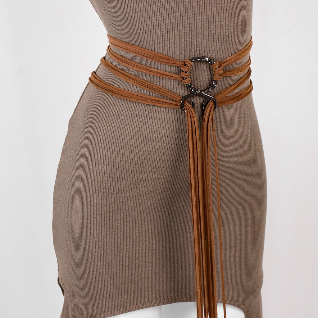 Medieval Long Rope Ring Knotted Belt for Women, Norse Witch Waist Knotted Rope Belt, Viking Renaissance Costume Accessories