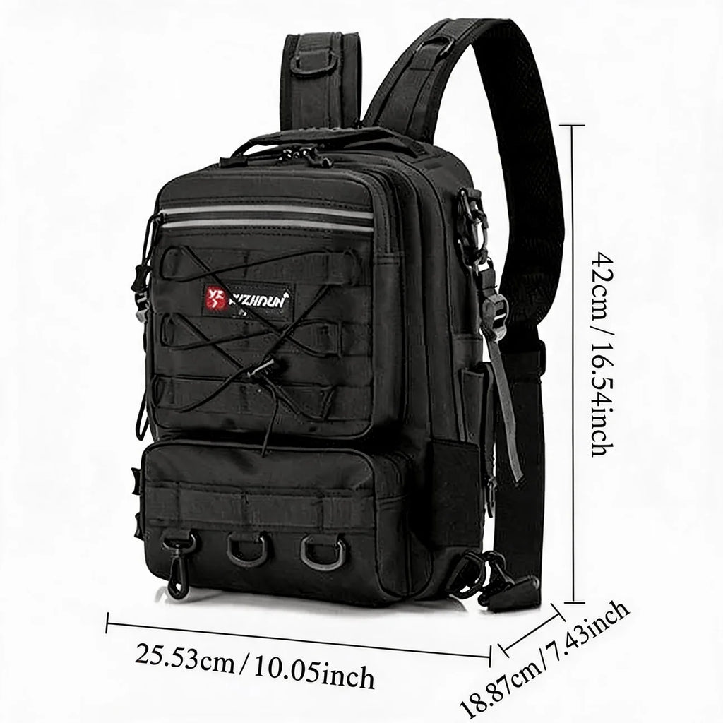 25L Lightweight Fishing Daypack Hiking Travel Backpack with Chest Strap, Ideal for Outdoor Adventures and Commuting