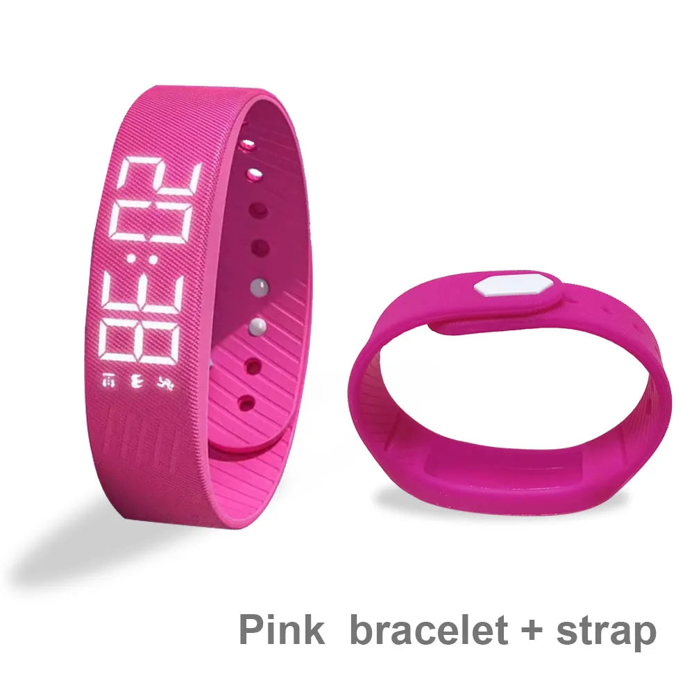 Smart Bracelet LED Digital Vibration Alarm Wrist Waterproof Smart Clock Smartband With Running Pedometer Monitor Smart Band